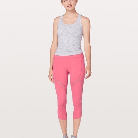 Lululemon On Pace Crop 21" Glossy Coral Pink 8 - Picture 1 of 10